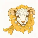 cute lamb face tattoo design idea