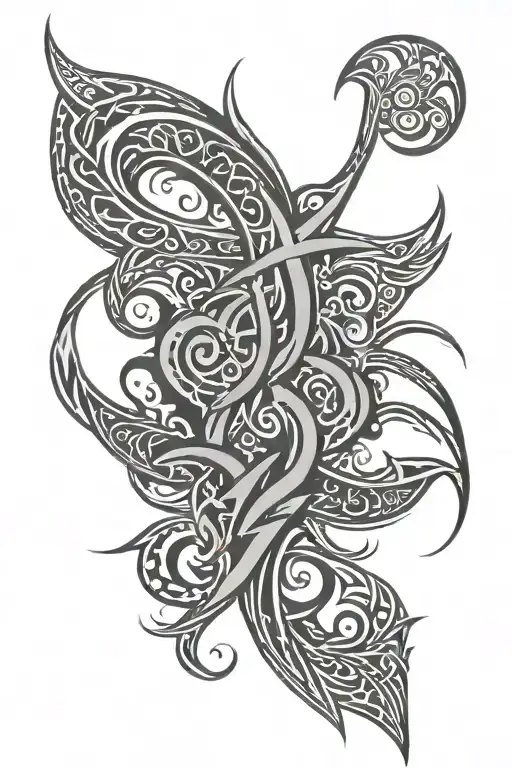 tribal with text MALAN  X-II-MMVIII tattoo design idea