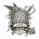 scripture John 3:16 bible verse tattoo design idea