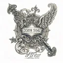 scripture John 3:16 bible verse tattoo design idea