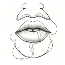 closed lips with a subtle sideways keyhole between them. tattoo design idea