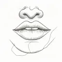 closed lips with a subtle sideways keyhole between them. tattoo design idea