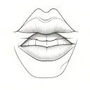 closed lips with a subtle sideways keyhole between them. tattoo design idea