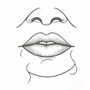 closed lips with a subtle sideways keyhole between them. tattoo design idea