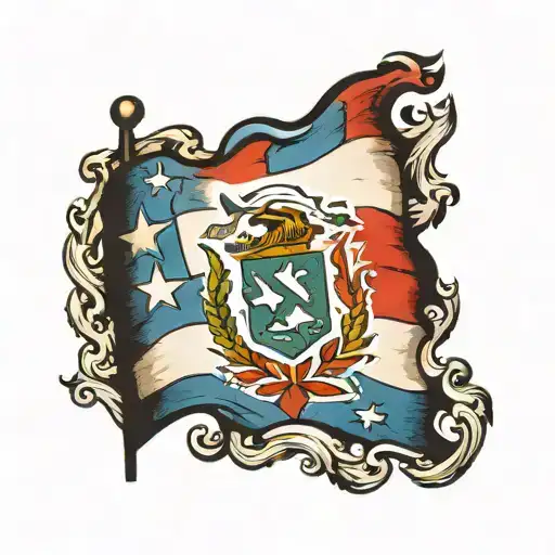 puerto rico flag tattoo design idea