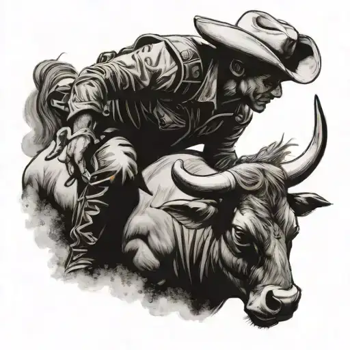 bull rider tattoo design idea