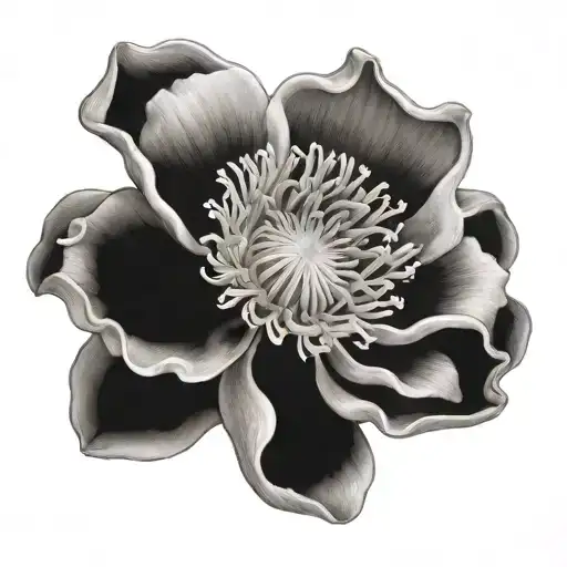 sea anemone flower tattoo design idea