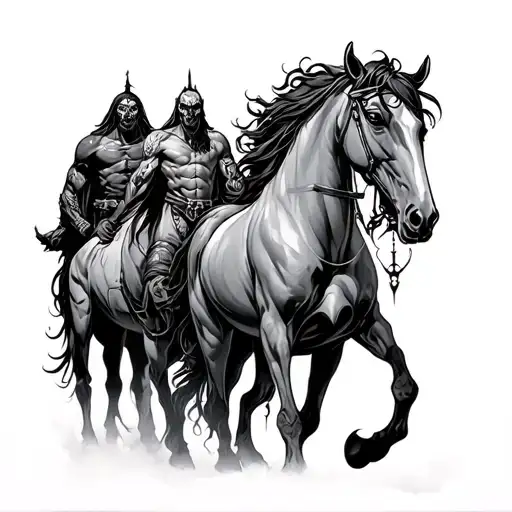 4 Horsemen Of The Apocalypse tattoo design idea