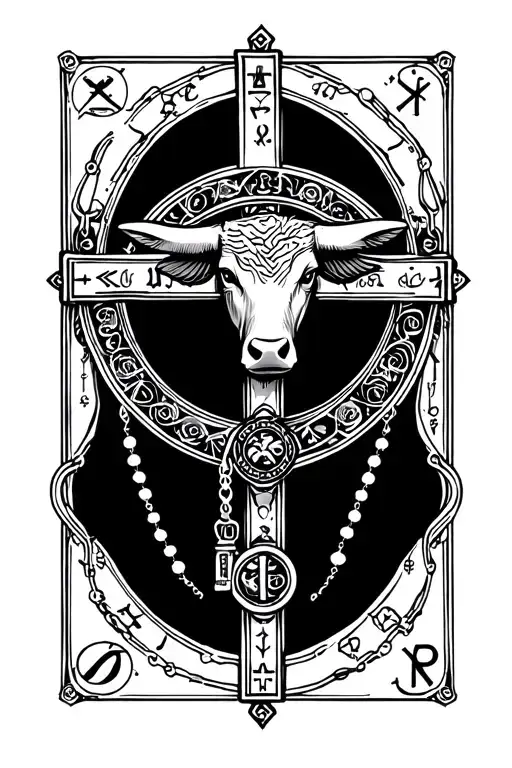 Catholic rosary, 1992, astrological sign bull tattoo design idea
