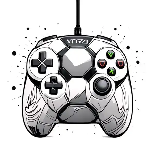 Mix a Play Station control with a soccer ball tattoo design idea