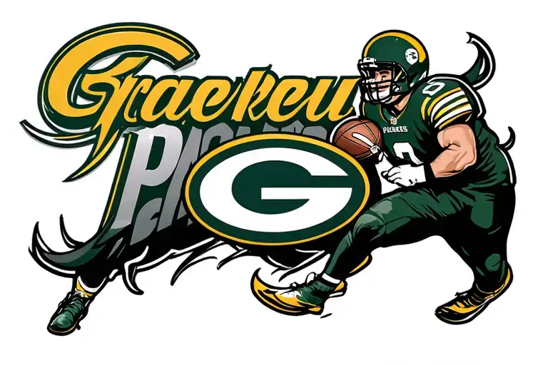 Green Bay packers logo with lambeau tattoo design idea