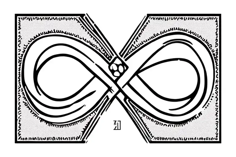 infinity sign with date and paw print, very small not 3D tattoo design idea