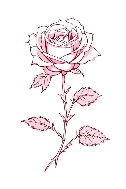 pink rose small memorial piece for mum tattoo design idea