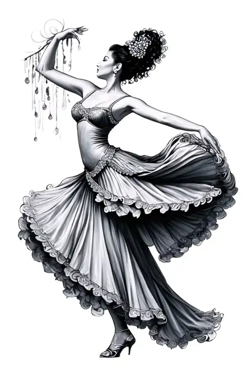 Flamenco dancer tattoo design idea