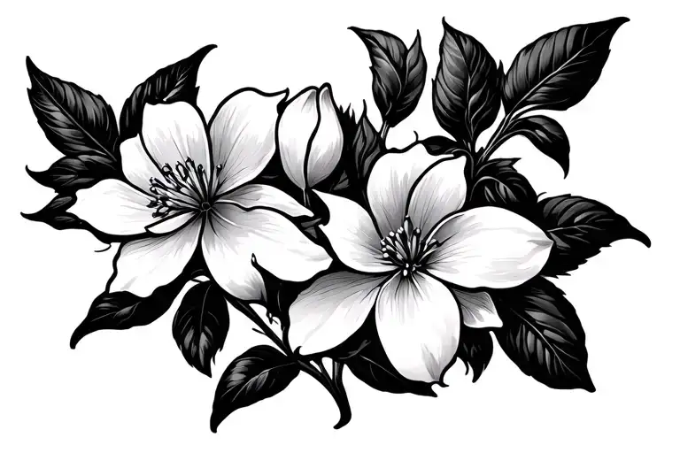 star jasmine flowers intertwined tattoo design idea