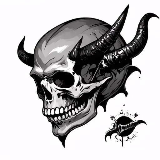 Devil Skull tattoo design idea
