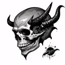 Devil Skull tattoo design idea