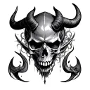 Devil Skull tattoo design idea