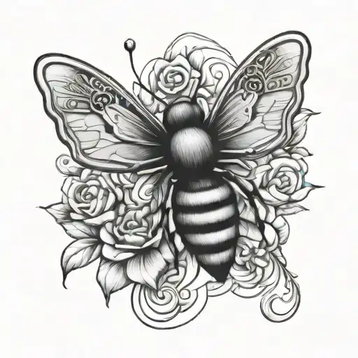 float like a butterfly sting like a bee tattoo design idea