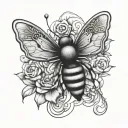 float like a butterfly sting like a bee tattoo design idea
