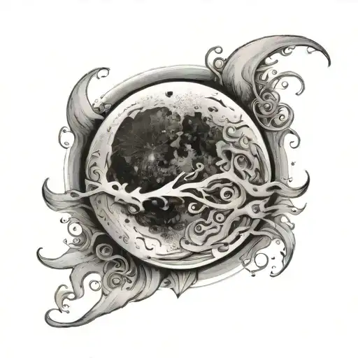 the moon with words about a descended love one hand tattoo design idea