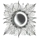 tattoo representing a sun which includes my 3rd son Antonin tattoo design idea