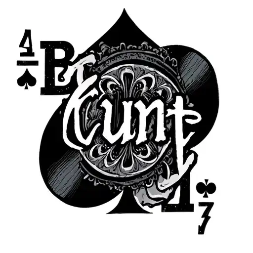 "Bitch Cunt" cuckold spades bbc tattoo design idea