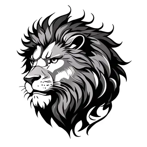 czech lion mixed with nordic skoll tattoo design idea
