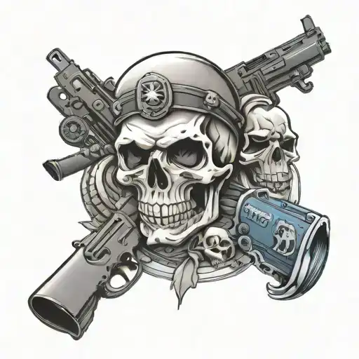 skull fuck the Police Details based tattoo design idea