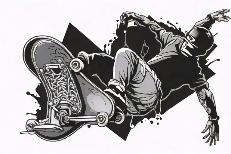 skateboarding tattoo design idea
