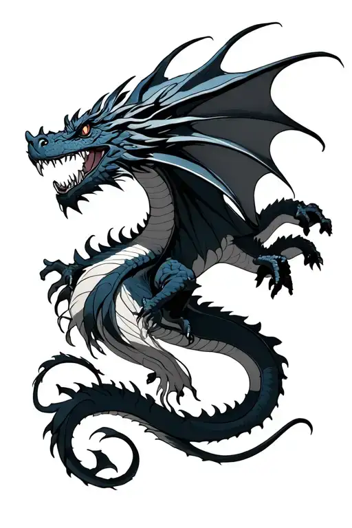 Billie Eilish dragon flying tattoo design idea