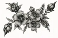 pasqueflower, fireweed, lupine, dogwood flowers tattoo design idea