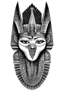 egyptian and inka theme With Cosmic Anubis and all seeing eye Tattoo tattoo design idea