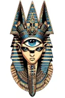 egyptian and inka theme With Cosmic Anubis and all seeing eye Tattoo tattoo design idea