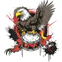 an eagle playing a marching snare drum tattoo design idea