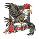 an eagle playing a marching snare drum tattoo design idea