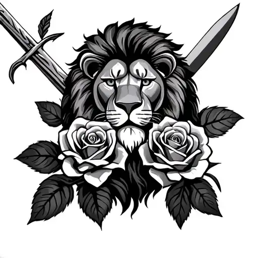 beach, 3 roses for your family, lion with an sword represent sri lankan  tattoo design idea