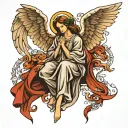 biblically accurate angel tattoo design idea