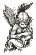 crying Angel tattoo design idea