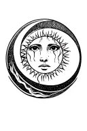 Crying Sun Moon tattoo design idea