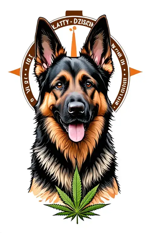 Loyalty * Discipline german shepherd security cannabis tattoo design idea