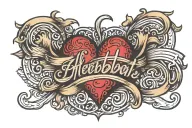heartbeat line forming name Emily tattoo design idea