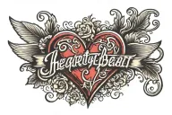 heartbeat line forming name Emily tattoo design idea