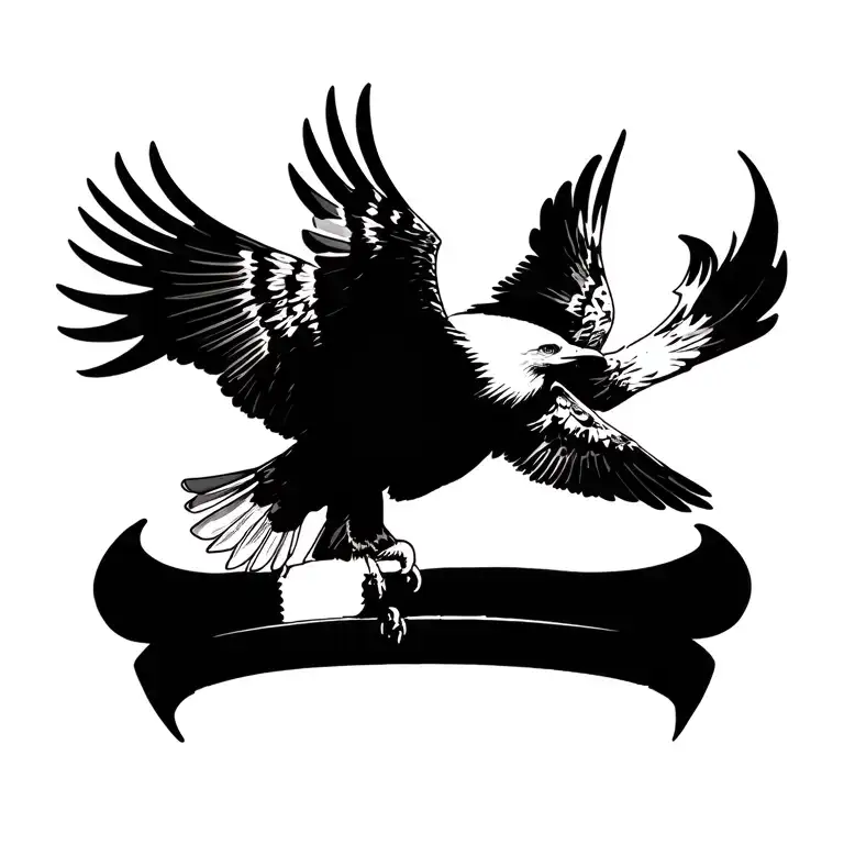 bald eagle soaring tattoo design idea