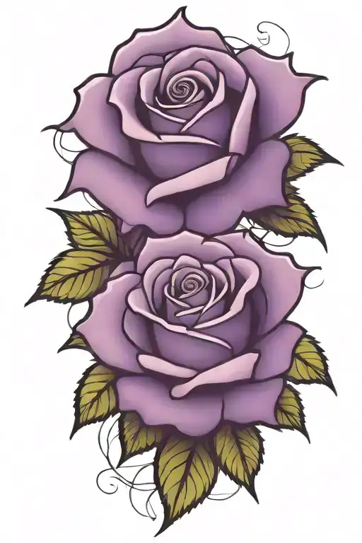 roses purple tattoo design idea
