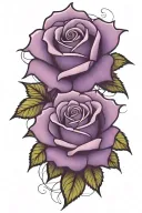 roses purple tattoo design idea