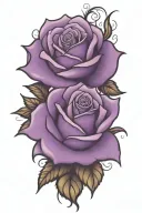 roses purple tattoo design idea