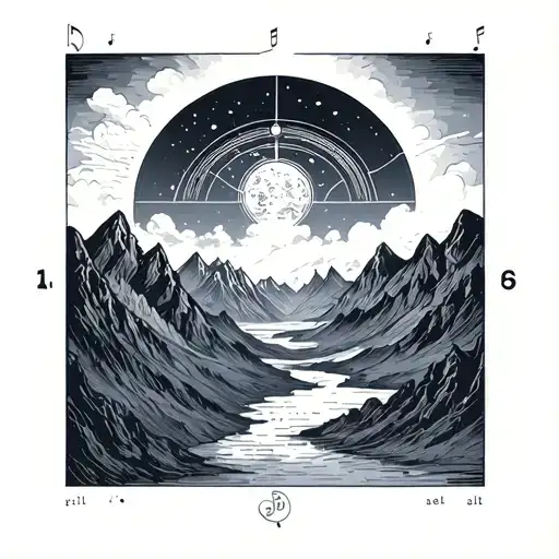 physical therapy, mountains, circle of fifths tattoo design idea