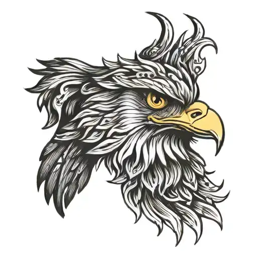 eagle knife eye tattoo design idea