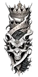 demons with three-point crowns tattoo design idea